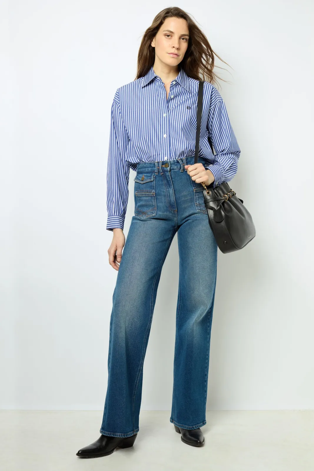 Clearance Raw denim flared jeans - ANNA Trousers|Suits & Outfits