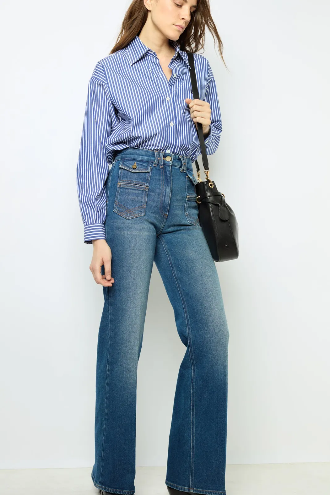 Clearance Raw denim flared jeans - ANNA Trousers|Suits & Outfits