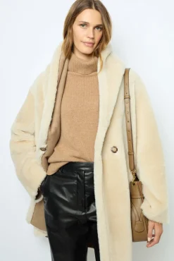 Online Reversible shearling coat with shawl collar - LEOCADIE Leather & Pelts