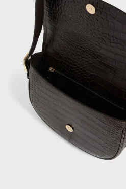 Online Saddle bag in leather embossed cr