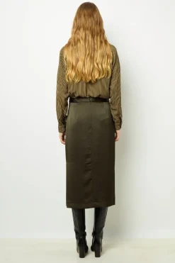 New Satin midi skirt - CORALINE Skirts