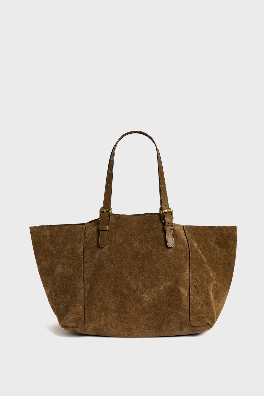 Online Shopping bag in suede leather metallic inside - SIMPLE BAG Handbag