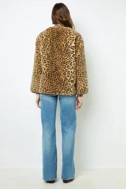Discount Short coat with leopard print - LAISSA Coats