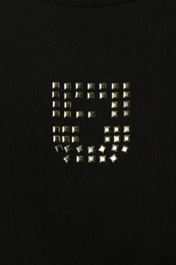 Best Short sleeve T-shirt with studded logo - ANOUCHE Tops & T-Shirts