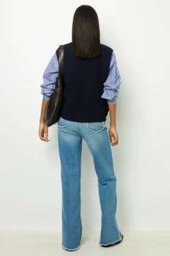 Sale Sleeveless wool ribbed V-neck sweater - LUCCIA Knitwear