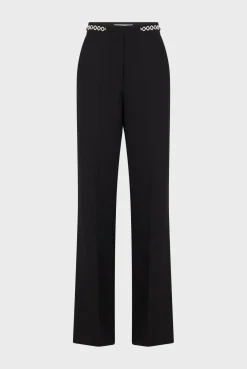 Outlet Soft wide-leg pants with rhinestone - NUALA Trousers