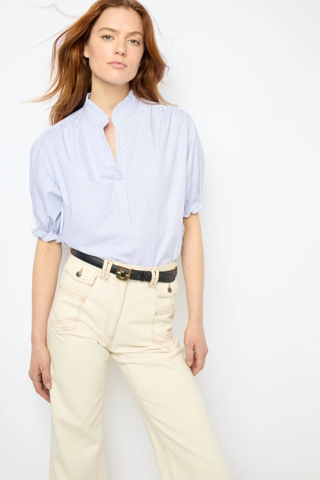 Sale Striped popelin blouse - BAO Shirts & Blouses