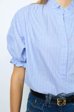 Clearance Striped popelin blouse - BERTINIA Shirts & Blouses