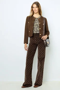 Sale Suede collarless jacket - BELINA Leather & Pelts