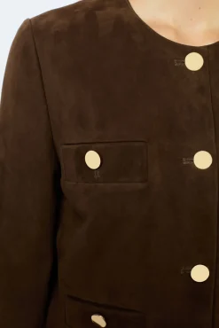 Sale Suede collarless jacket - BELINA Leather & Pelts