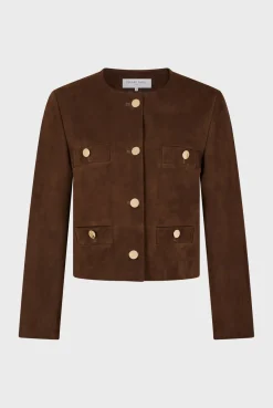 Sale Suede collarless jacket - BELINA Leather & Pelts