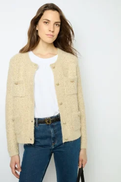 Outlet Thick cardigan with sequins - JANELLY Knitwear