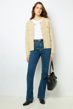 Outlet Thick cardigan with sequins - JANELLY Knitwear