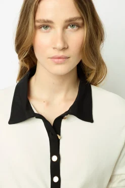 Outlet Two-tone cotton polo shirt - ALFREDINE Tops & T-Shirts