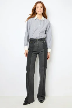 Outlet Two-tone flared jeans - ANNA Trousers