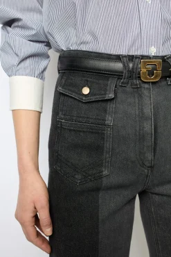 Outlet Two-tone flared jeans - ANNA Trousers