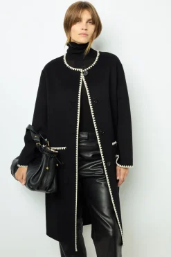 Online Two-tone mid-length coat - LILIA Coats