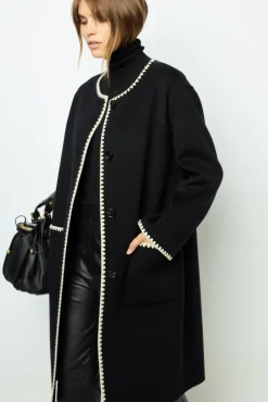 Online Two-tone mid-length coat - LILIA Coats