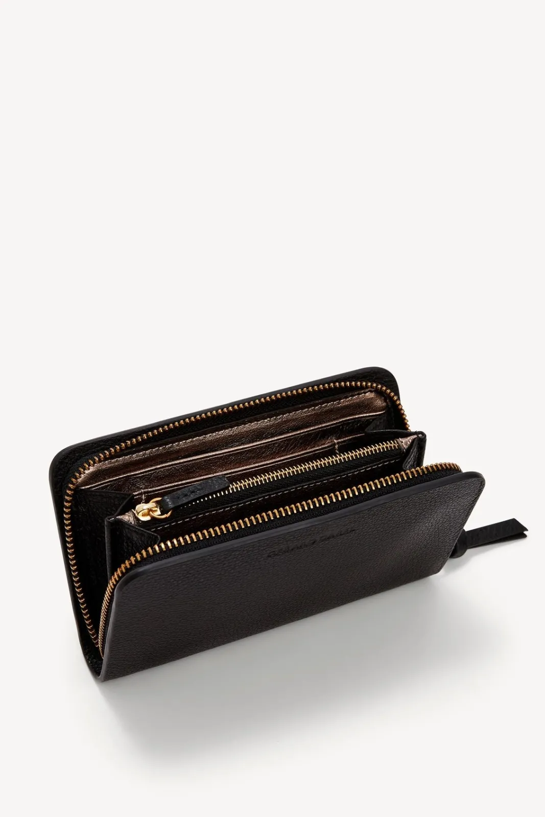 Clearance Walletin grainy leather metallic inside- WALLET Leather Goods