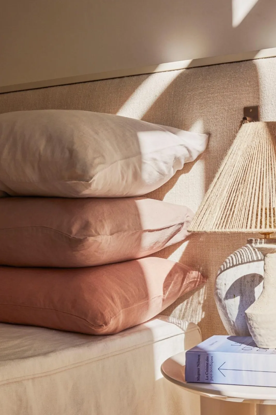 New Washed linen pillowcase - antique rose Pillow Cases