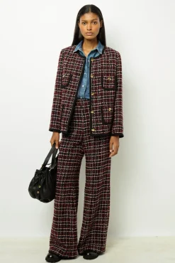 Hot Wide-leg tweed pants -NARIME Trousers|Suits & Outfits