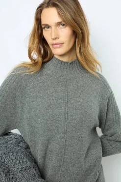 Hot Wool and cashmere stand up collar dress - SOLIA Dresses