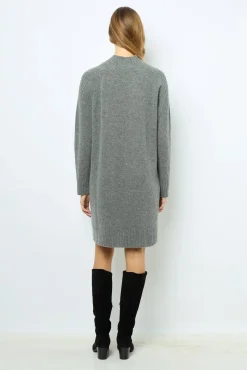 Hot Wool and cashmere stand up collar dress - SOLIA Dresses