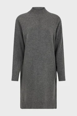 Hot Wool and cashmere stand up collar dress - SOLIA Dresses
