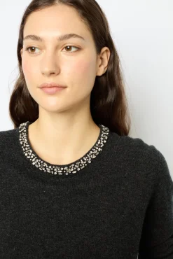 Online Wool sweater with jewel - JOCELYNE Knitwear