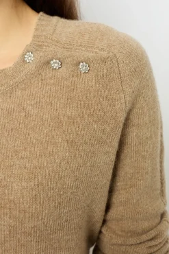 Outlet Wool sweater with rhineston