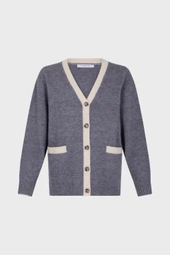 Hot Wool two-coloured cardigan - JANNICE Knitwear